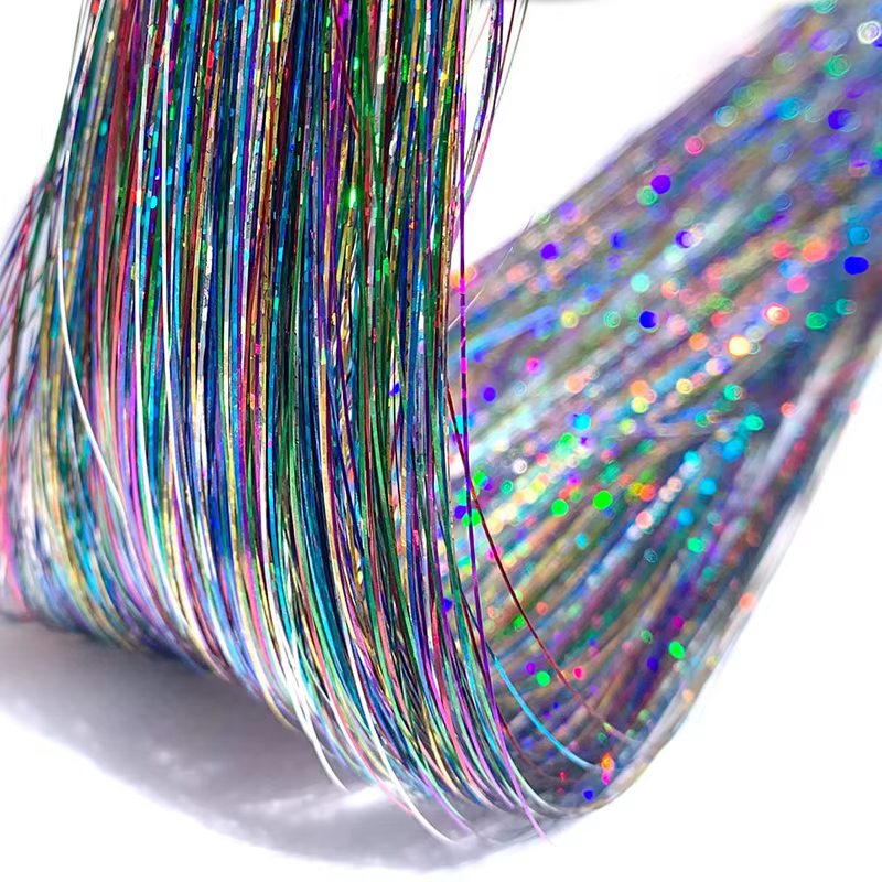 Kit de guirlandes de cheveux scintillantes et brillantes, arc-en-ciel pour femmes, Extension capillaire scintillante colorée, accessoires éblouissants pour tressage