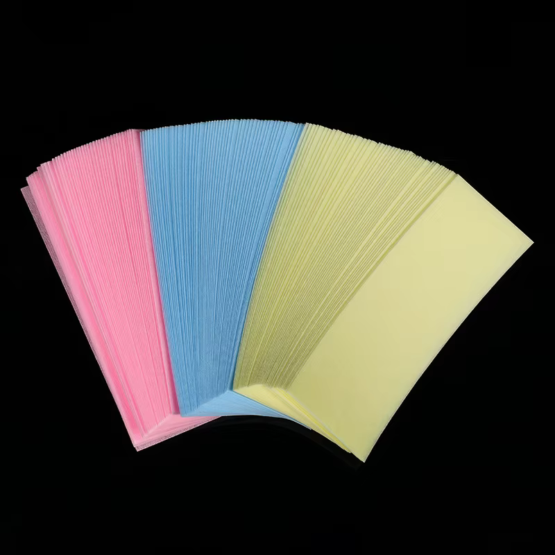 3 couleurs 100 pcs/pack épilation non tissé corps tissu cheveux enlever cire rouleaux de papier
