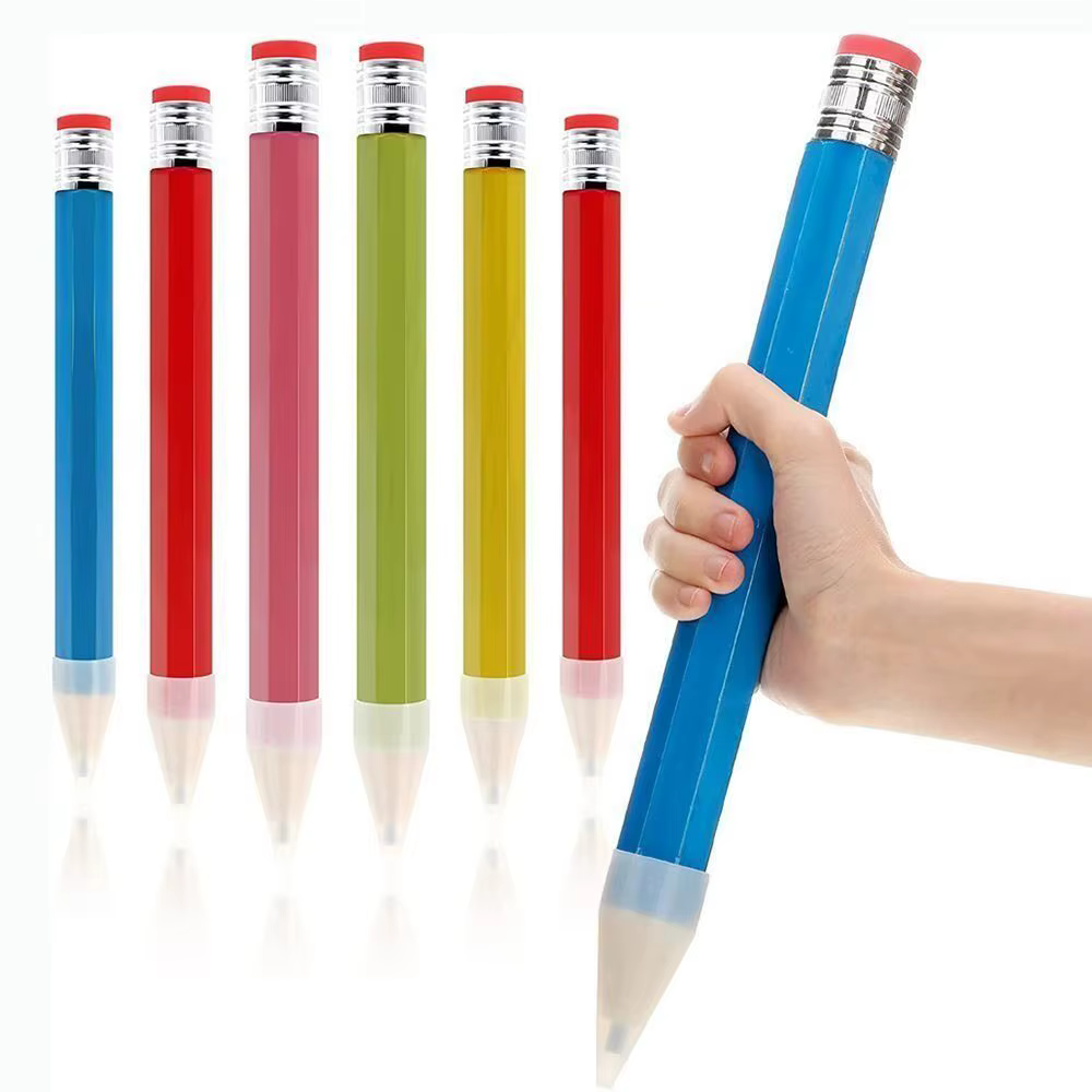 Grand crayon en bois de 35cm avec gomme pour artiste peintre, fourniture scolaire et de bureau, idée cadeau