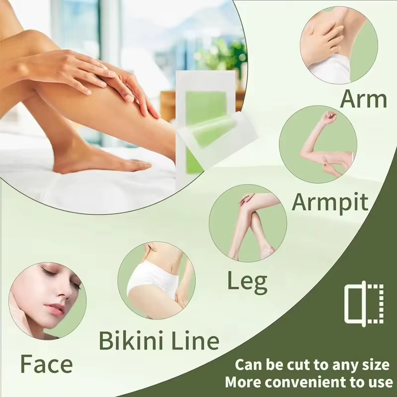 2026 10 Bandes de cire froide professionnelles double face pour l'épilation estivale - Jambes, Corps, Visage