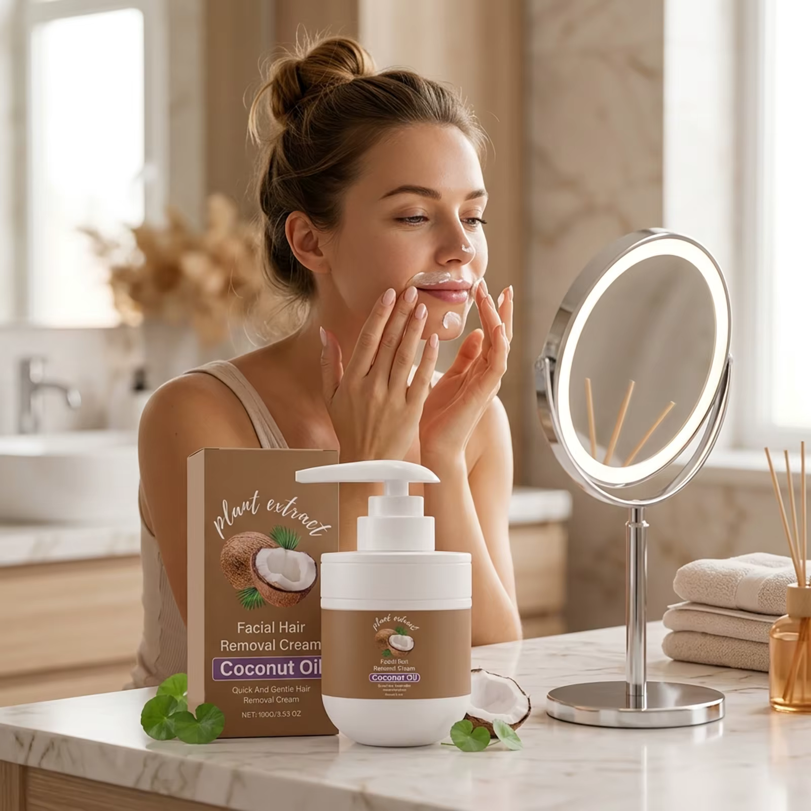 Crème dépilatoire à la noix de coco