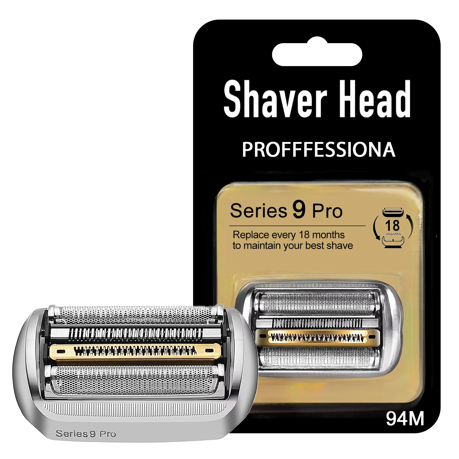 Tête de rasage de rechange Electric Series 9 Pro 94M pour rasoir électrique Braun 94M 9030S 9040S 9050CC 9070CC 9040s9 (1 paquet)
