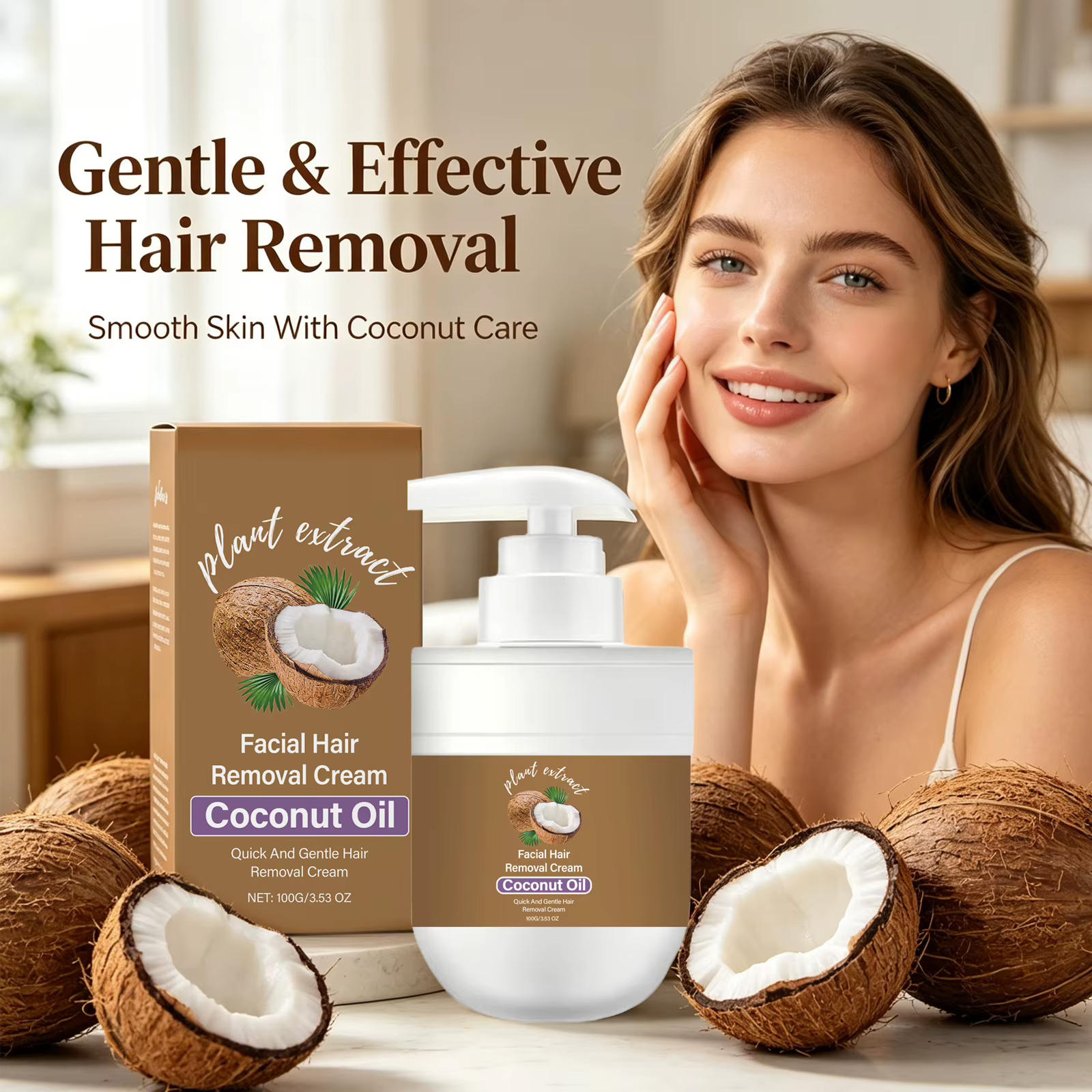 Crème dépilatoire à la noix de coco
