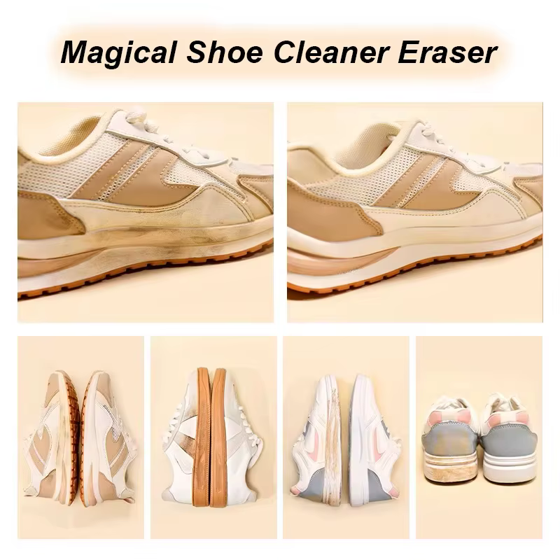 Gomme Nettoyante pour Chaussures en Daim et Baskets, Soin des Chaussures en Cuir Mat, Revitalisant et Détachant pour Cuir Velours et Cuir Blanc