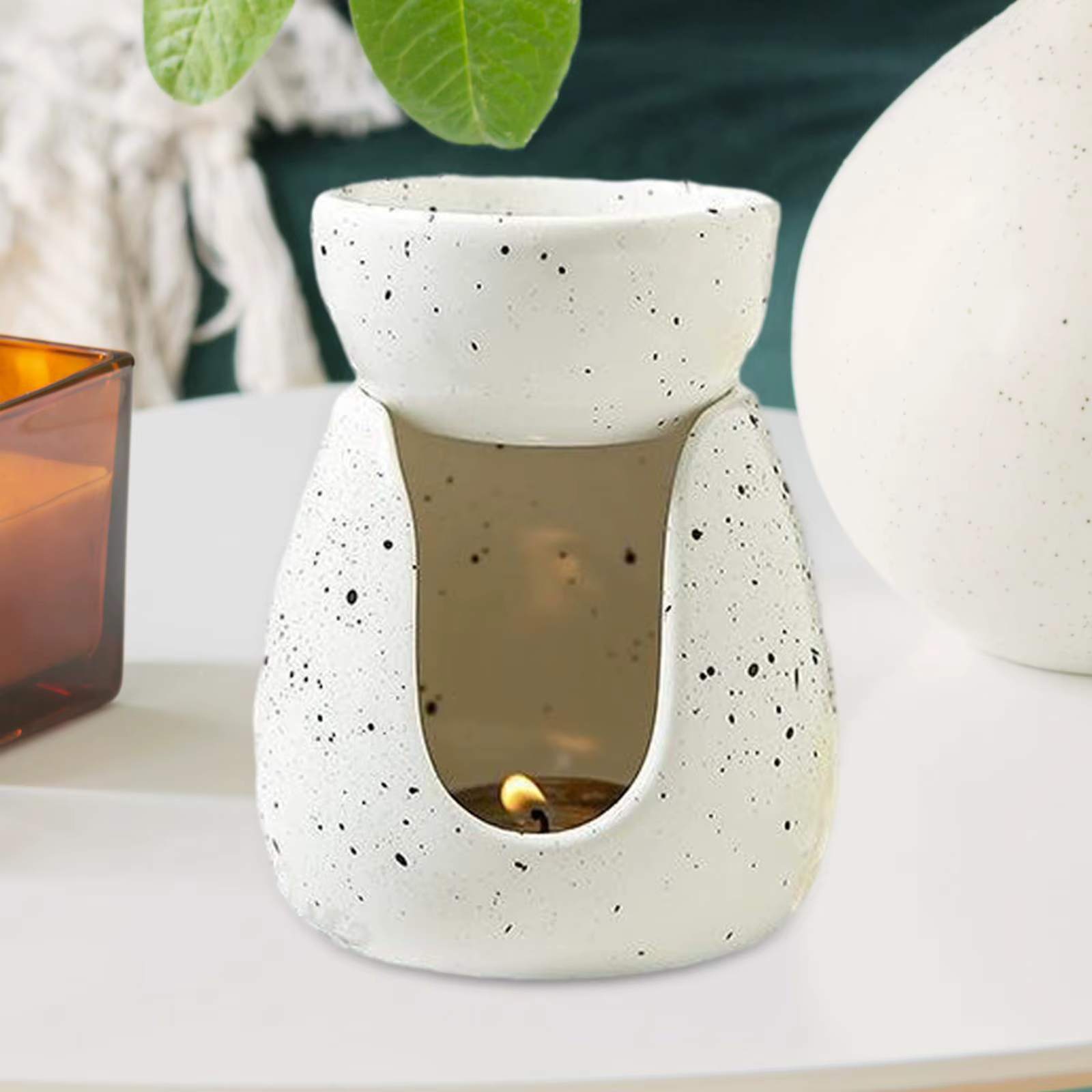 Brûleur d'Huiles Essentielles pour Aromathérapie, Brûleur de Fusion pour Bureau, Maison, Chambre à Coucher, SPA, Yoga