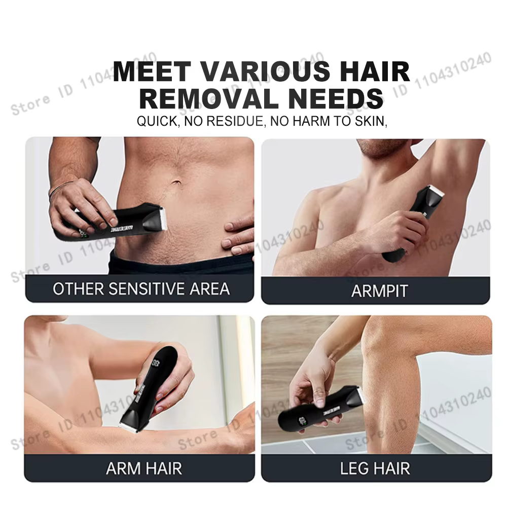 Tondeuse pour poils du corps et du pubis pour hommes et femmes, rasoir électrique indolore pour le corps et le bikini | Rasoir étanche rechargeable par type C