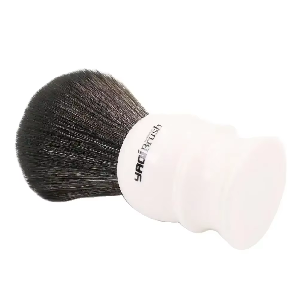Brosse de rasage humide Yaqi 30mm taille noeud blanc poignée noir cheveux synthétiques