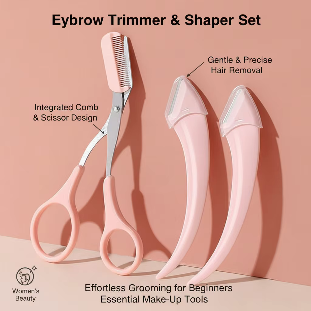 Rasoir à sourcils ciseaux sûr anti-rayures tondeuse pour débutants