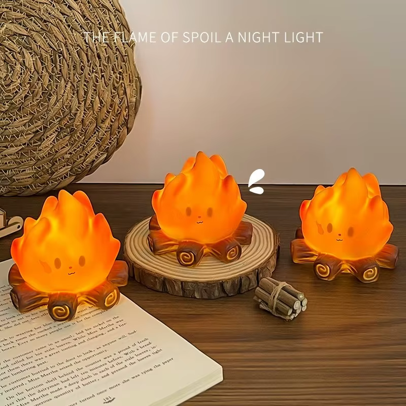 Veilleuse de feu de joie, bougie électronique, lumière d'ambiance décorative, ornement cadeau pour enfants