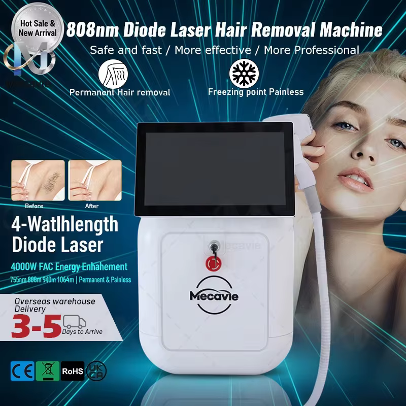 Nouveau 2026 – Épilateur laser 4 ondes 4000W – Système de refroidissement à diode 808/755/940/1064nm – Épilation permanente indolore pour tous types de peau