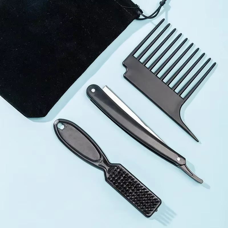 Outil de soin de barbe trois pièces