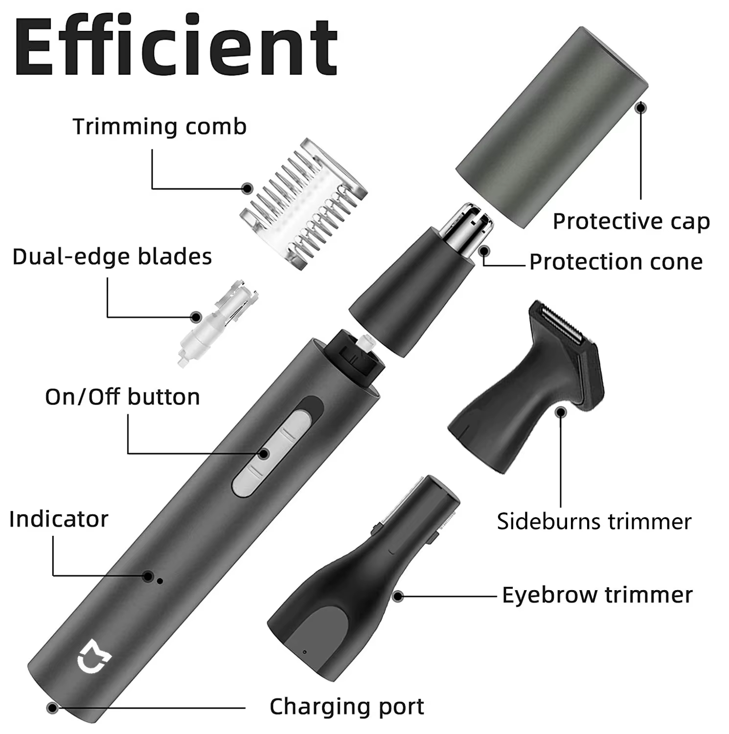 Tondeuse électrique Mijia pour le nez et les oreilles pour hommes