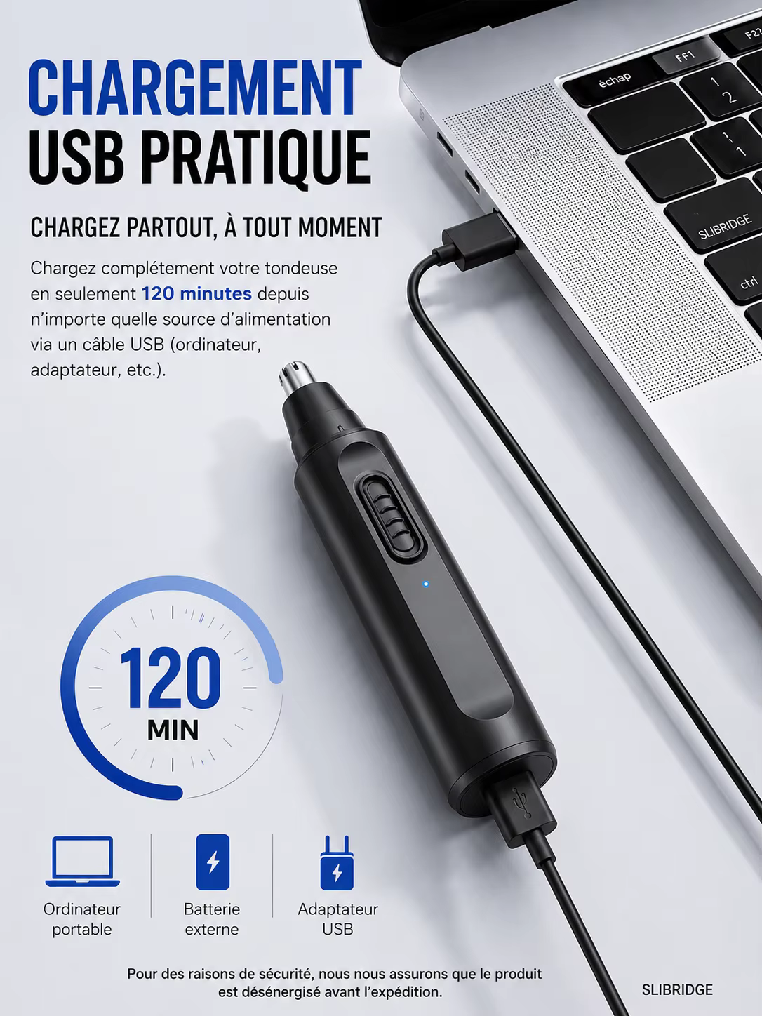 Tondeuse à poils de nez électrique rechargeable, rasoir pour hommes, tondeuse à poils de nez pour femmes, tondeuse à poils d'oreilles avec écran numérique