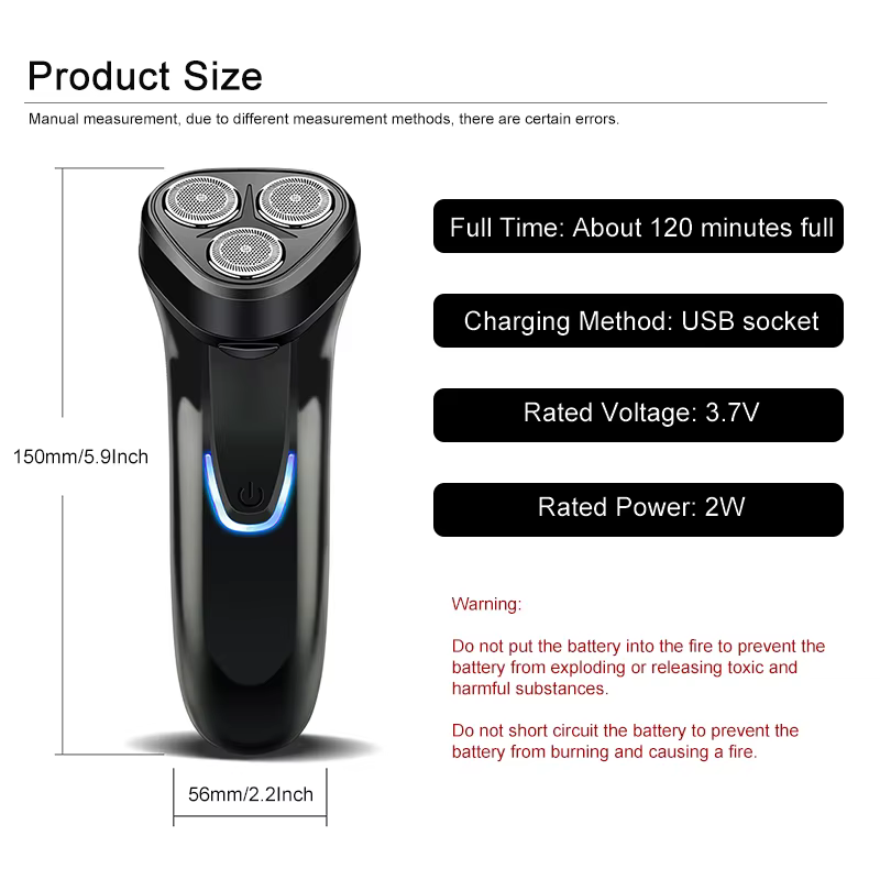 Mini rasoir électrique hommes visage barbe