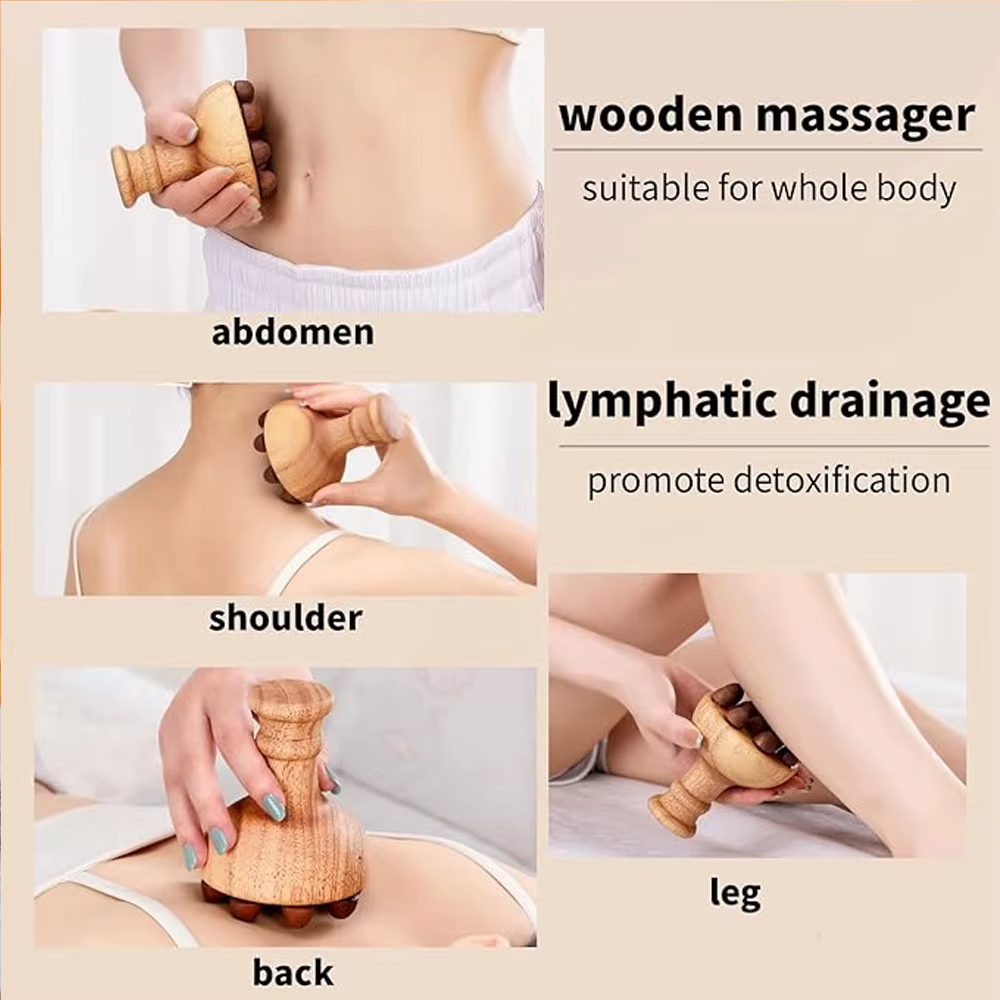 Outils de massage thérapeutique | Masseur en bois en forme de champignon