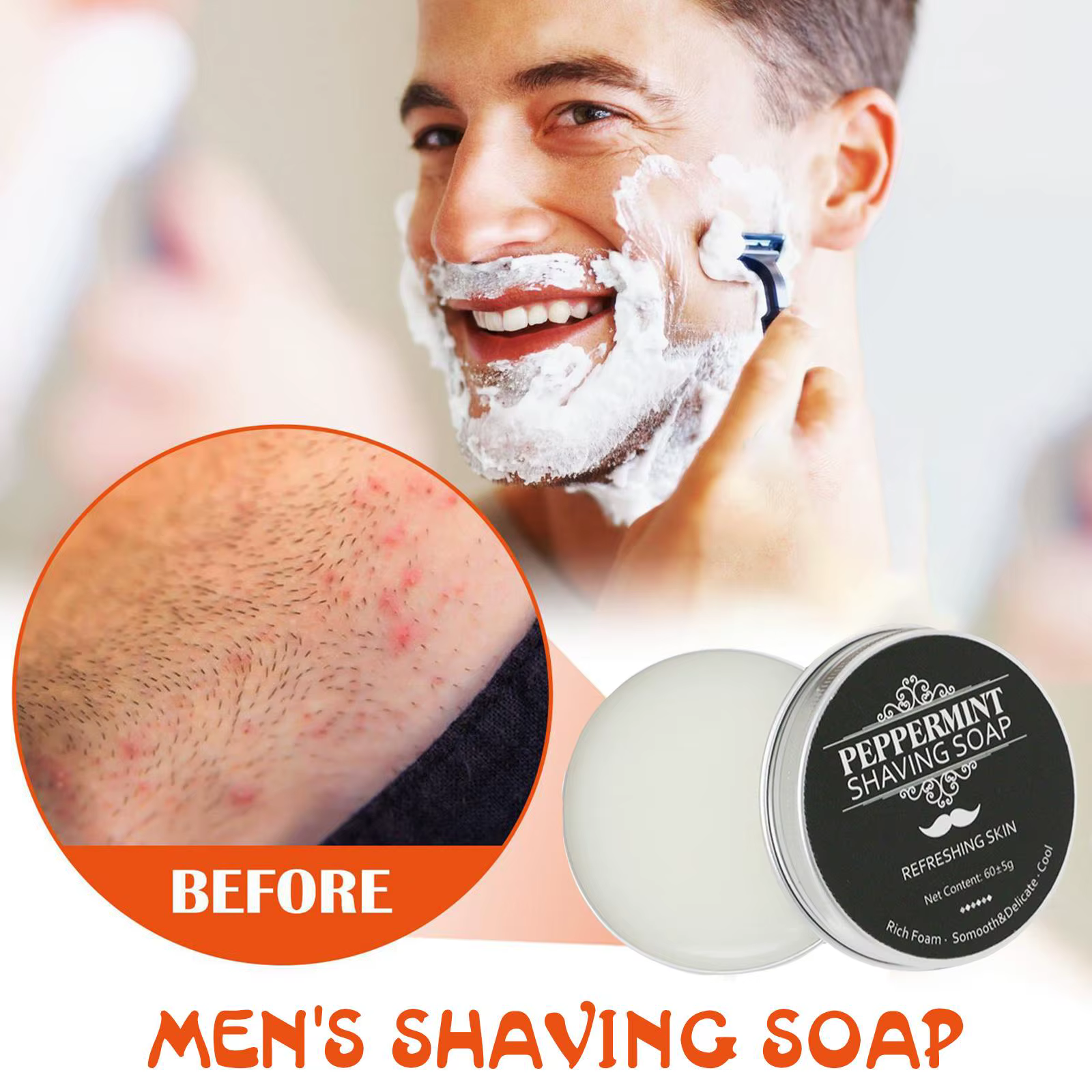 Savon à raser artisanal à texture lisse - Crème