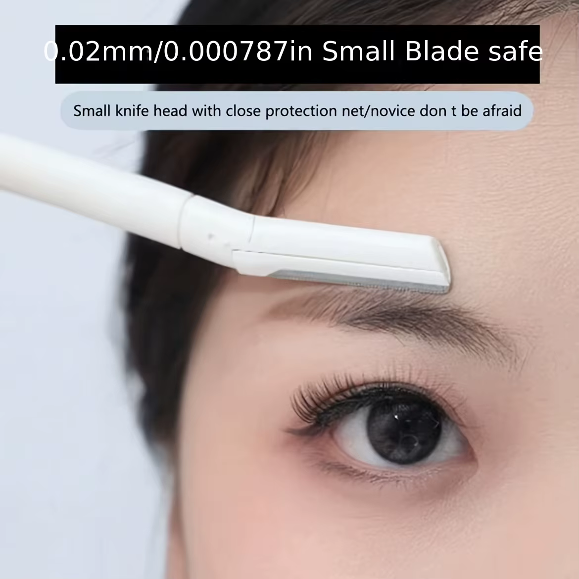 Ensemble tondeuse à sourcils et rasoir de sécurité 4 pièces – Outil de dérmaplanage à long manche pour le visage et le