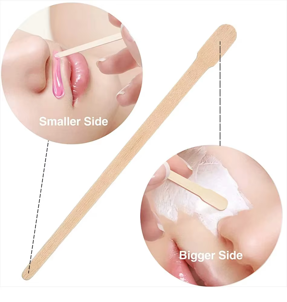 100 pièces femme en bois épilation bâton jetable
