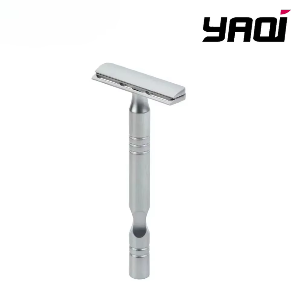 Rasoir YAQI couleur Chrome mat lame AC Excalibur à un seul tranchant hommes rasage sécurité