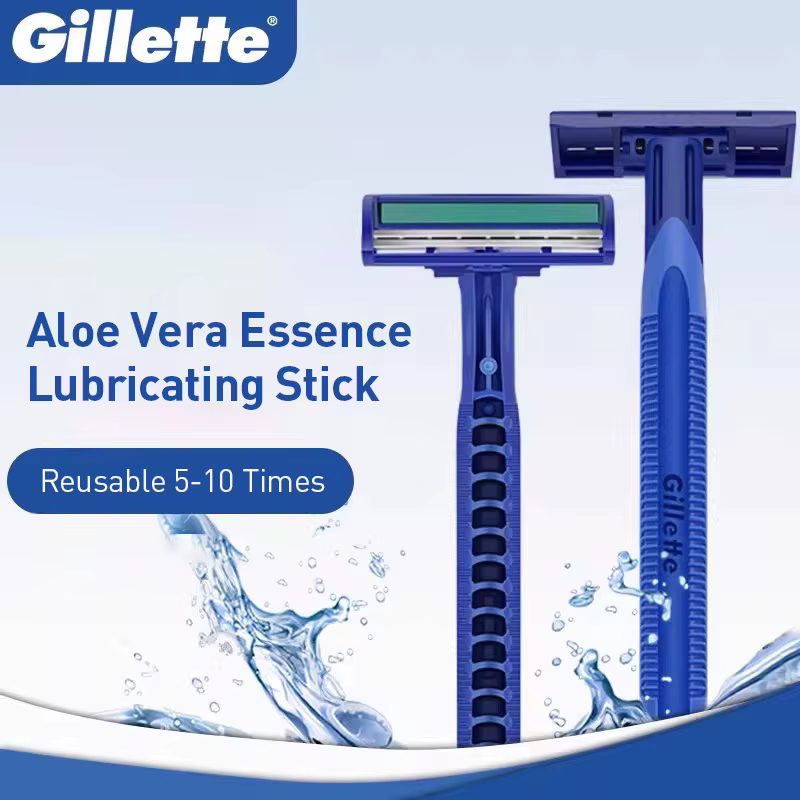 Gillette lames de rasoir jetables à 2 couches avec bande lubrifiante 6 pièces/paquet