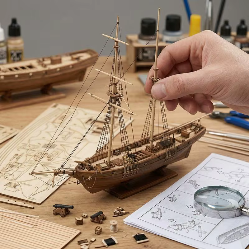 Kit de Modèle de Bateau en Bois - Bateau à Voile à Assembler Soi-même, Décoration Nautique Artisanale pour la Maison et le Bureau, Cadeau pour Hommes et Femmes