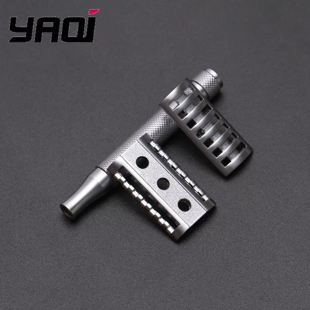 YAQI KNIGHT-HELMET tête DE rasoir manche en acier inoxydable