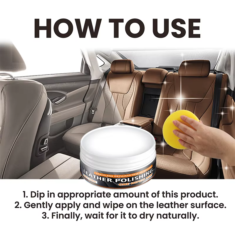 Crème de soin du cuir pour voiture, 1 pièce, une crème spéciale de réparation et de restauration pour sièges et canapés en cuir endommagés. Hydrate en profondeur tous les types de peau