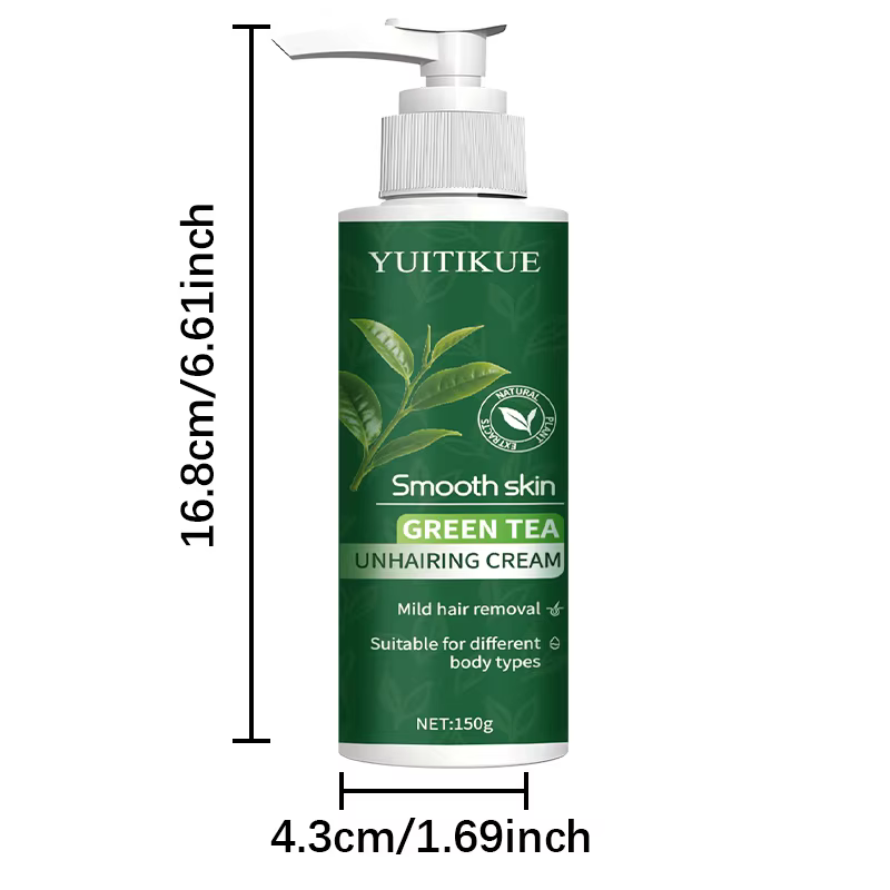 Baume dépilatoire au thé vert 150 g – Doux et non irritant