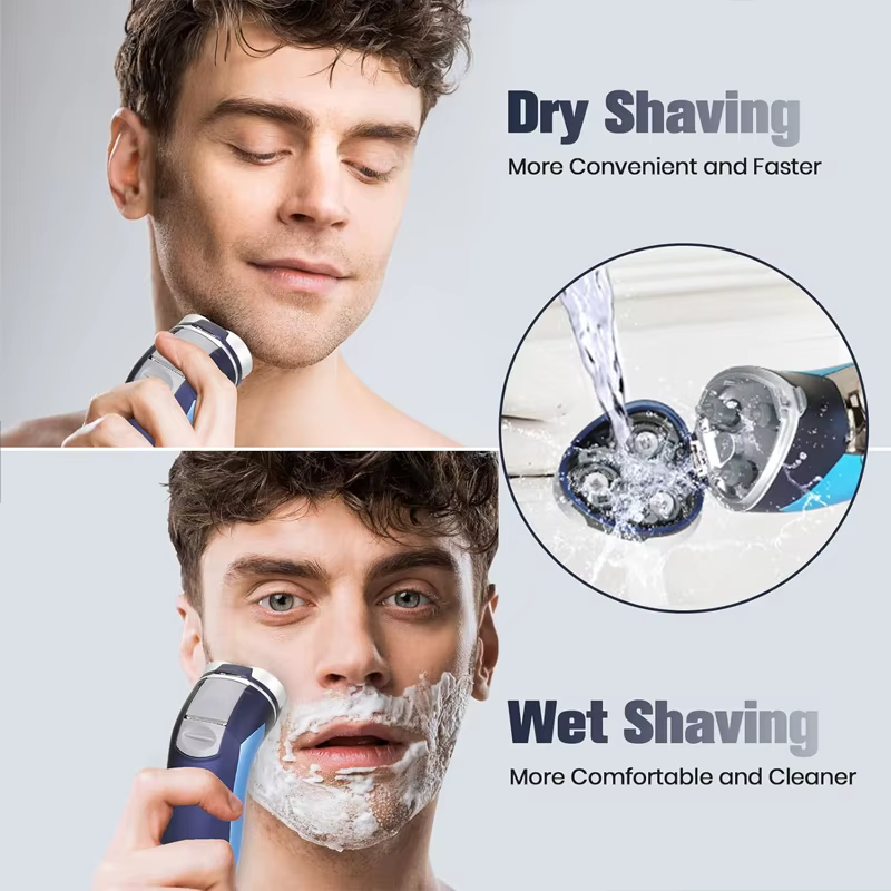 Rasoir électrique 2 en 1 pour homme avec tête flottante 3D | Chargeur Type-C