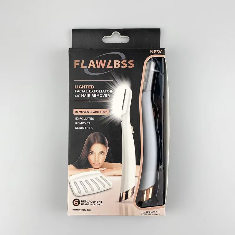 Tondeuse à sourcils électrique avec lumière LED