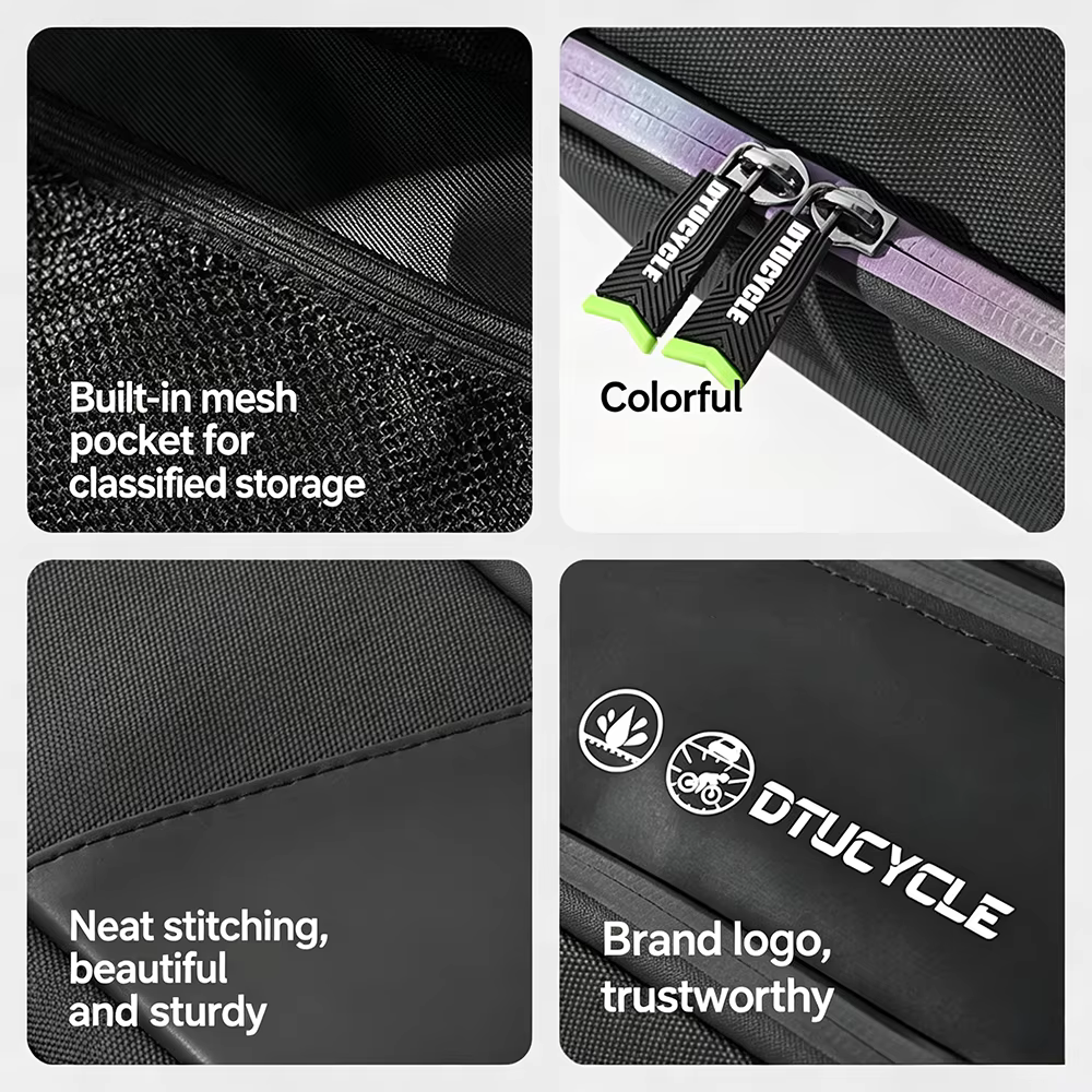 Sac de rangement pour cadre de vélo, sac de cyclisme, sac triangulaire pour vélo, accessoires de cyclisme en plein air, sac pour VTT, accessoires pour vélo de route, grande capacité, luminescent, sac