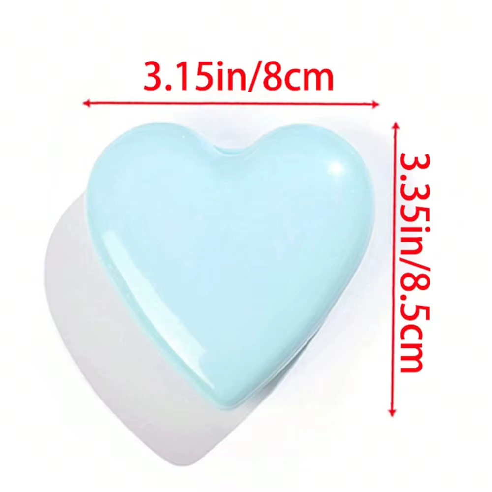 Brosse à cheveux en forme de cœur avec miroir 2 en 1