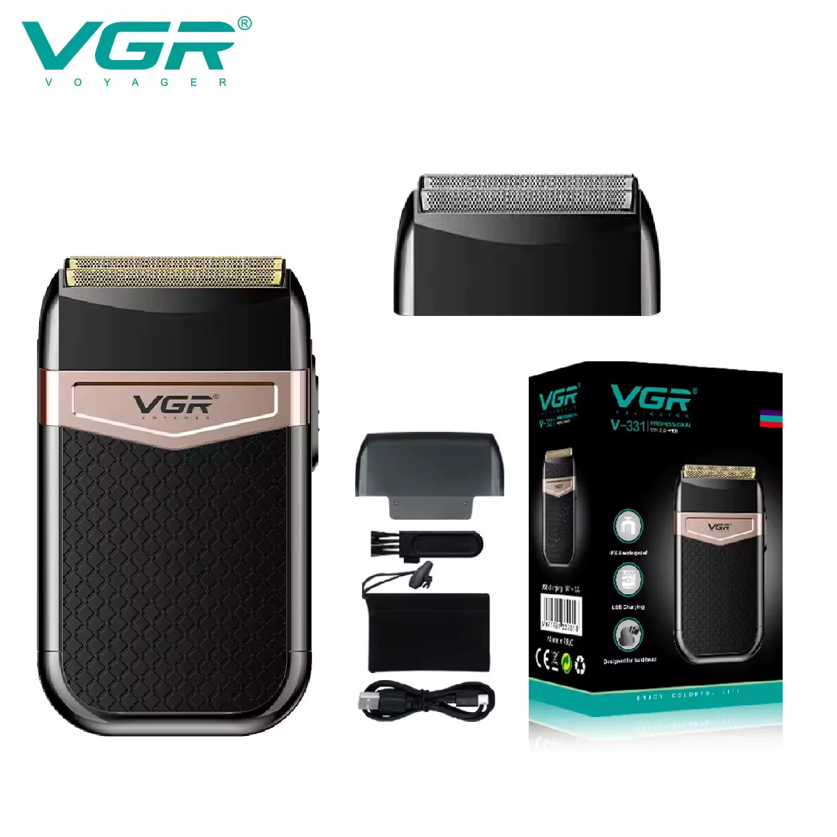 VGR rasoir rasoir électrique tondeuse à cheveux alternative Machine de découpe de barbe professionnelle Machine de rasage Portable pour hommes V-331