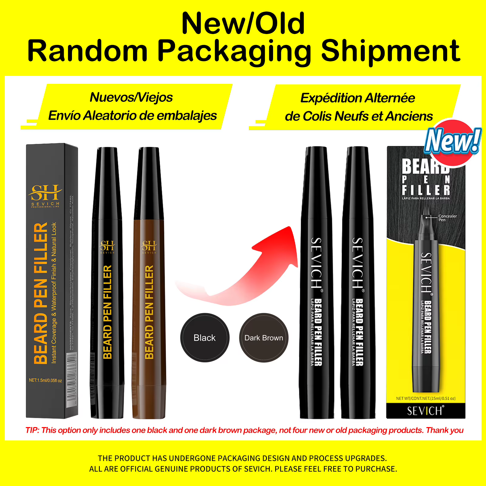 Stylo de remplissage de barbe étanche pour hommes