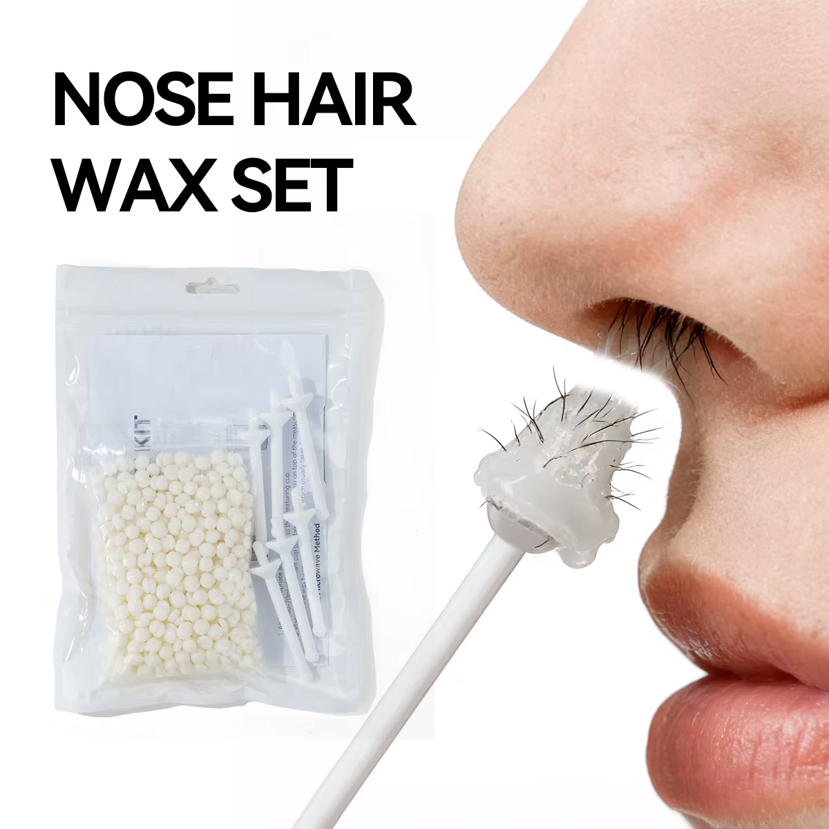 Kit de cire dépilatoire pour hommes, formule laiteuse douce à faible irritation pour le visage, les oreilles, la barbe et les poils du corps