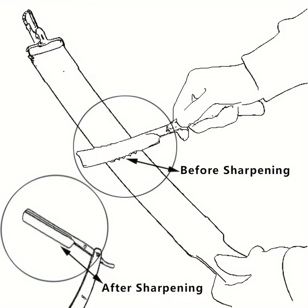 Sangle de rasoir droite en cuir PU pour couteaux pliants de barbier