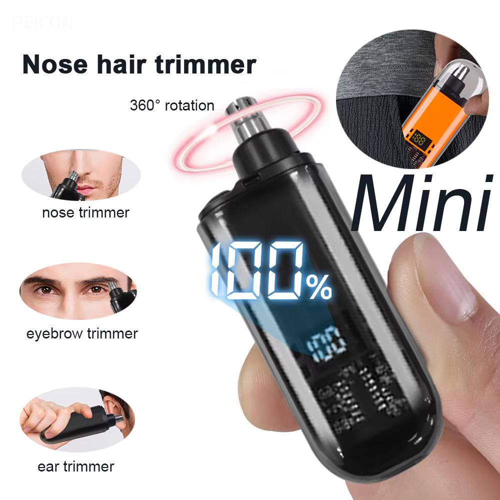 Tondeuse à poils de nez pour hommes Portable oreille sourcil nez épilateur Mini électrique Type C nez coupe-cheveux et