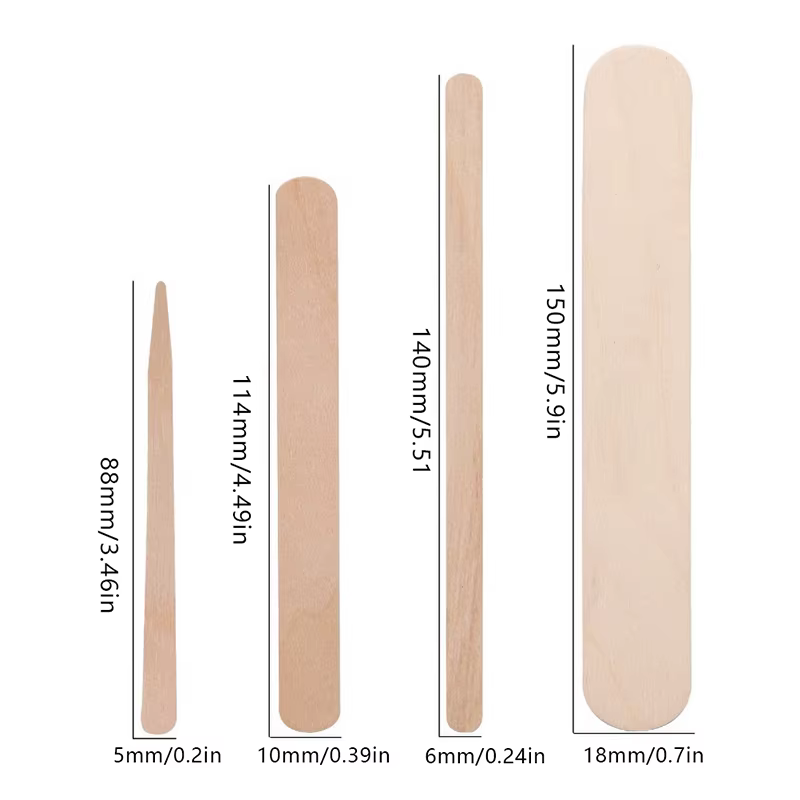 Bâtons d'épilation jetables en bois pour femmes