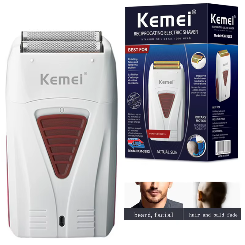 Rasoir électrique rechargeable Kemei Finishing Fade pour hommes