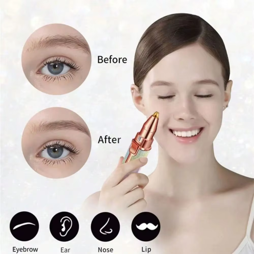 Épilateur pour le visage lumière LED rasoir indolore lame de tondeuse épilation