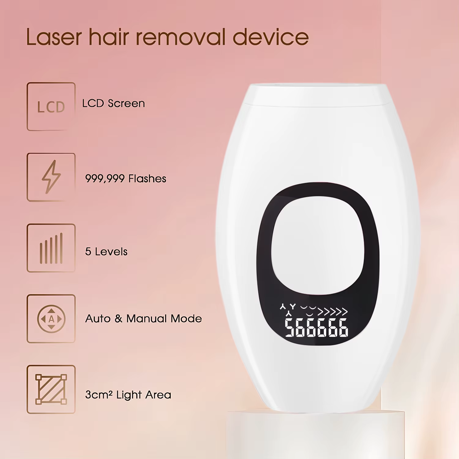 Épilateur laser permanent à affichage numérique IPL 500 000 impulsions pour femmes, appareil d'épilation à usage domestique