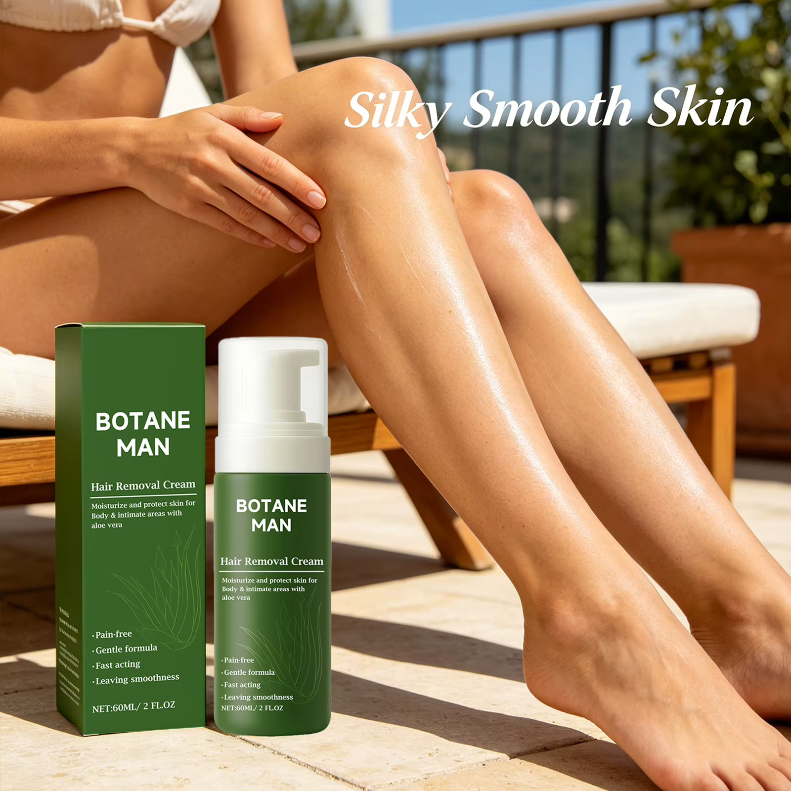 Crème dépilatoire hydratante pour homme, élimination des poils et lissage de la peau, sans douleur, protection longue durée, mousse dépilatoire douce