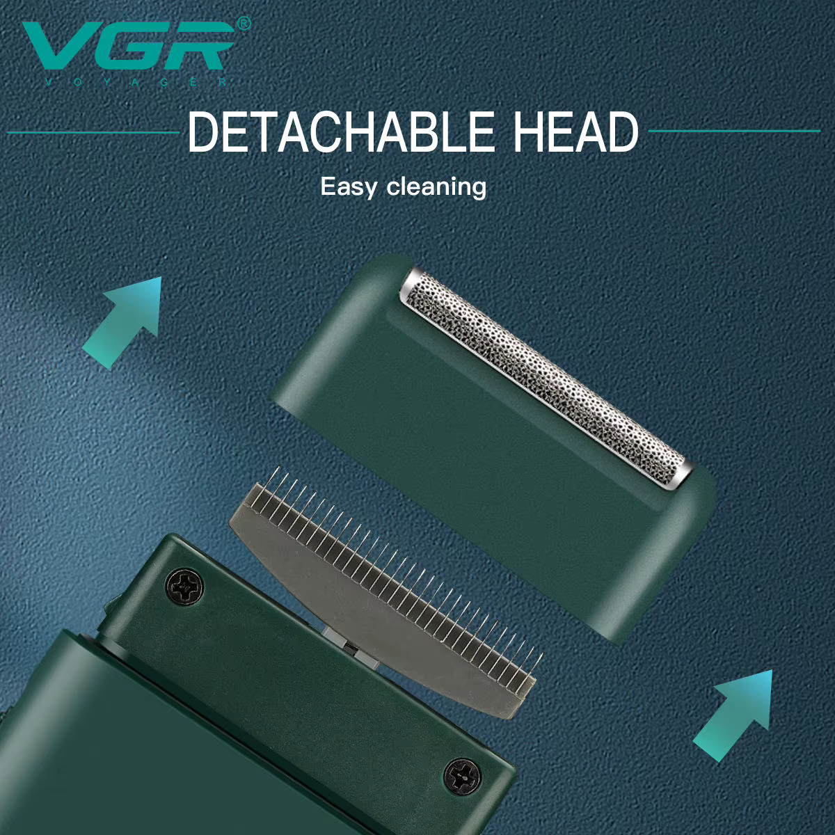 VGR V-390 mini tondeuse à barbe sans fil à lame unique rasoir rechargeable feuille électrique visage corps