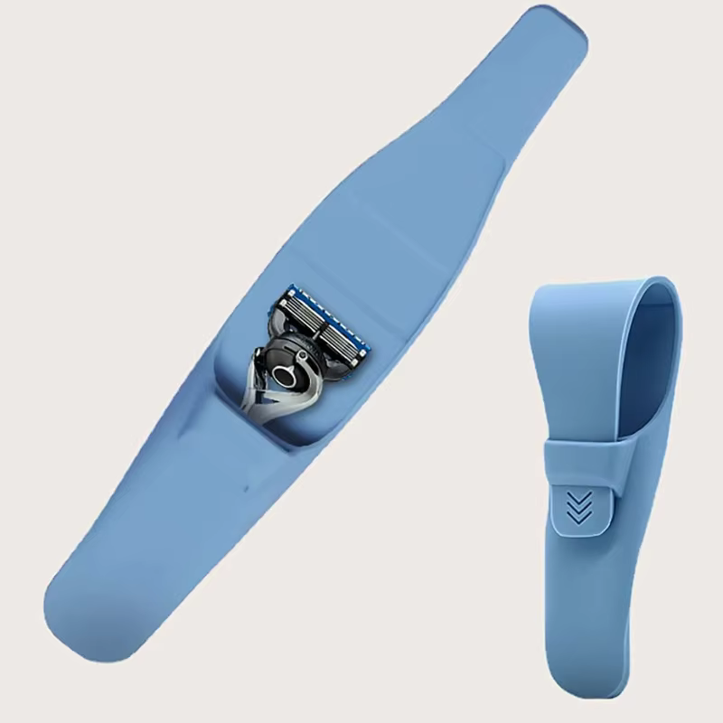 Boîte de support Portable pour rasoir en Silicone, couvercle de protection pour rasoir manuel, accessoires de rasage portables et étanches, boîte de rangement pour rasoir C