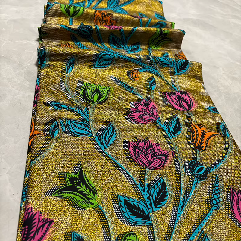 Grand Gold Wax 100% Coton Doux Batik 2025 Tissu Wax Africain Véritable de Haute Qualité Garantie Originale pour Femmes Nigérianes Pagne