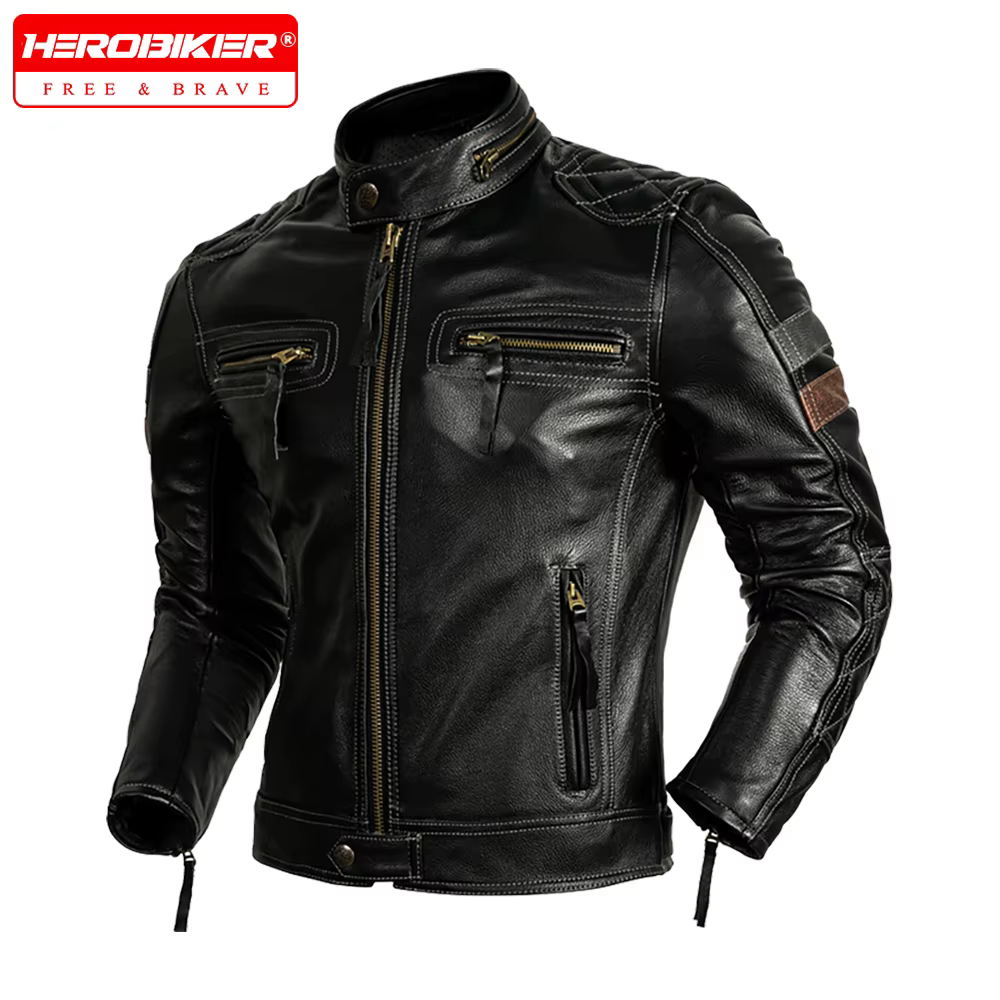 Veste de moto veste de moto tout-terrain résistante à l'usure et aux rayures veste en cuir imperméable et coupe-vent