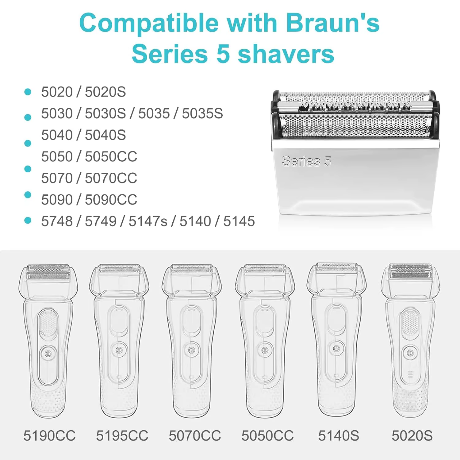Tête de rechange série 5 52S/52B pour Braun
