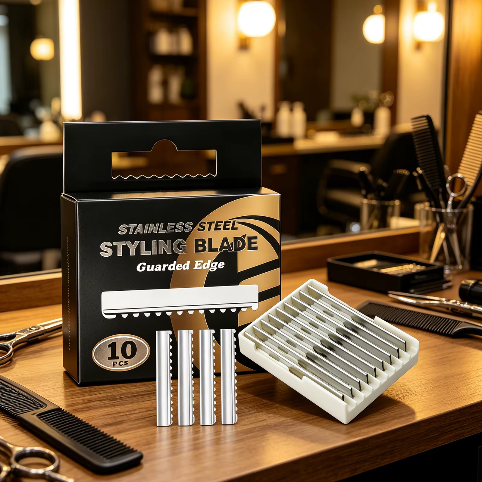 10 lames de rasoir de sûreté par boîte pour coiffeur