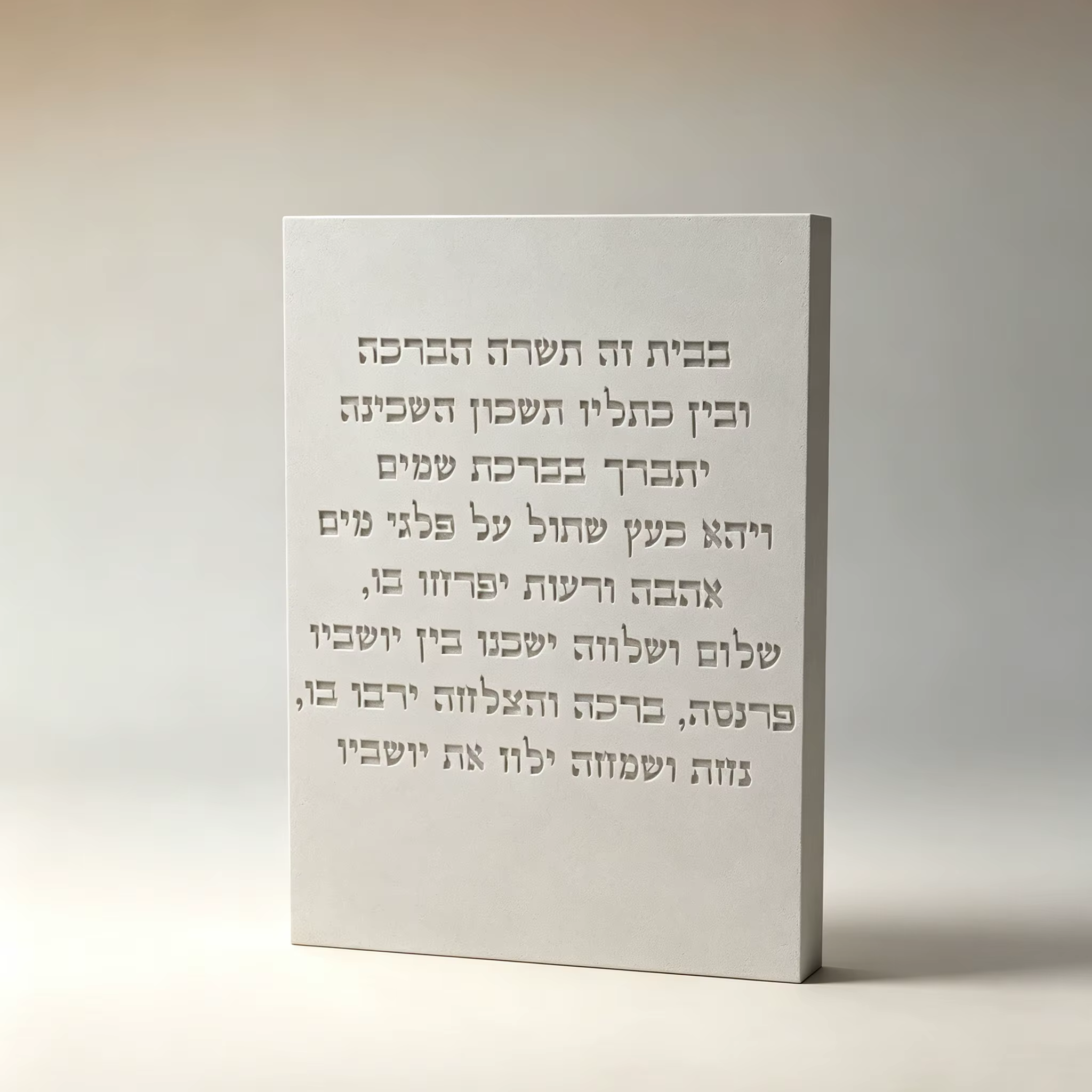 Moule en silicone pour plaque de bénédiction hébraïque Birkat HaBayit, pour la création de signes décoratifs en béton, ciment et plâtre DIY