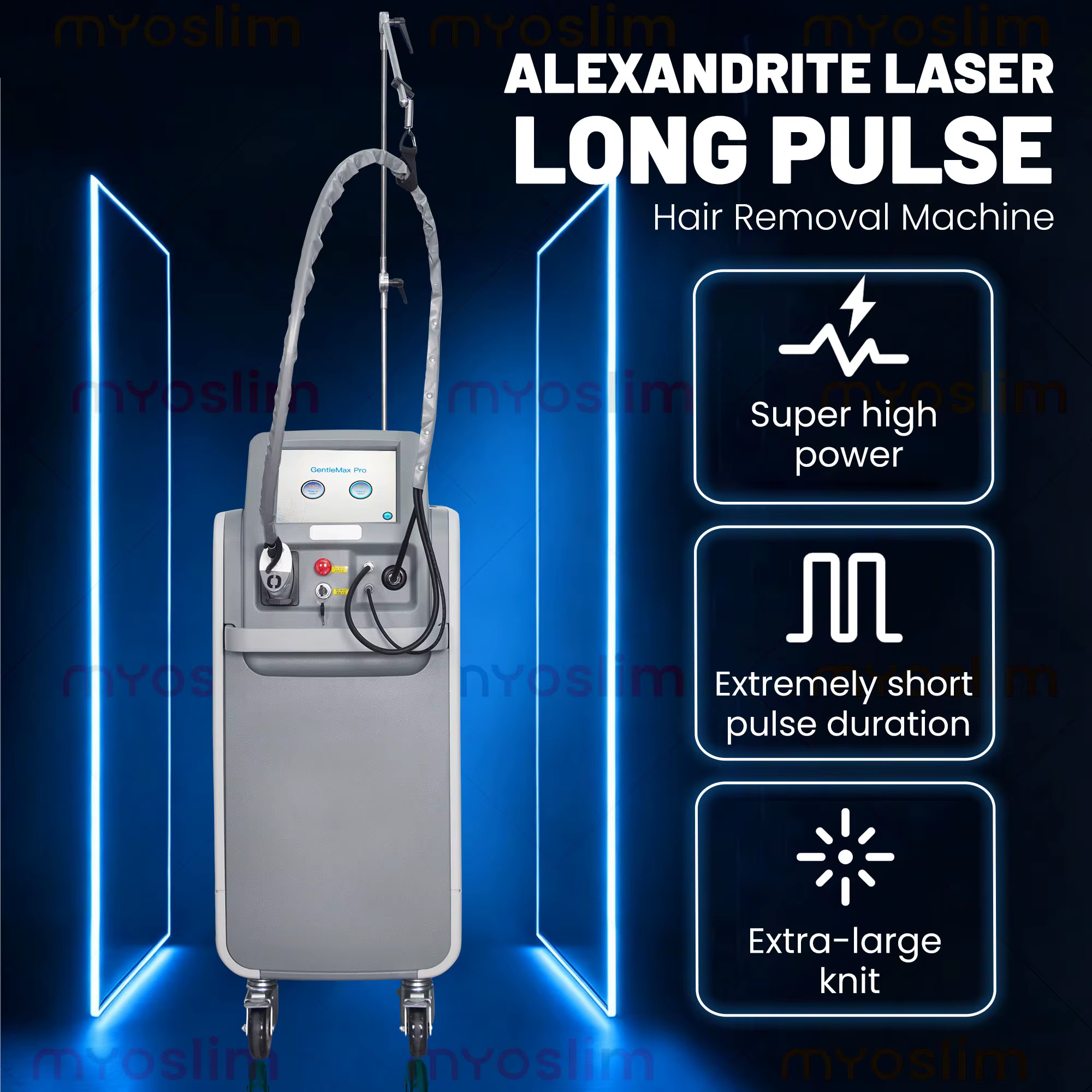 Machine laser Alexandrite professionnelle SLyric 755nm 1064nm | Épilation indolore et rajeunissement de la peau | Impulsion longue, haute puissance